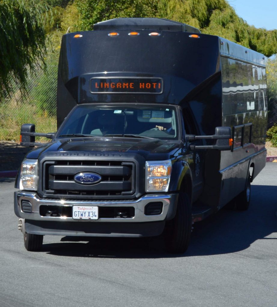 View of Shuttle Bus at Burlingame Airport Parking